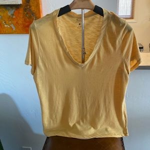 Madewell, v-neck gently worn, mustard colored. Super cute!
